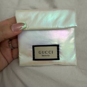 Gucci Beauty Iridescent Floral Pouch with Pink Heart Mirror